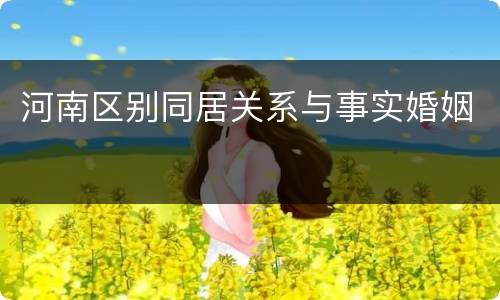 河南区别同居关系与事实婚姻
