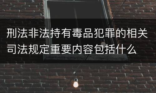 刑法非法持有毒品犯罪的相关司法规定重要内容包括什么