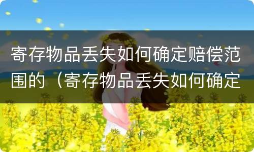 寄存物品丢失如何确定赔偿范围的（寄存物品丢失如何确定赔偿范围的标准）