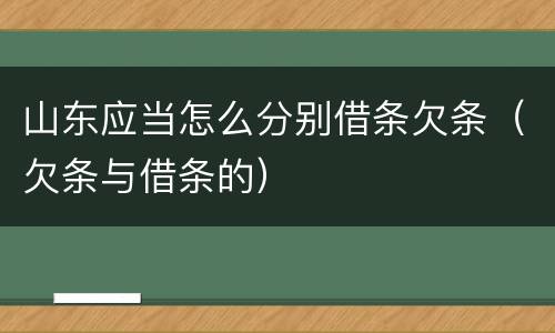 山东应当怎么分别借条欠条（欠条与借条的）