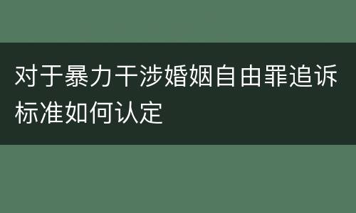 对于暴力干涉婚姻自由罪追诉标准如何认定