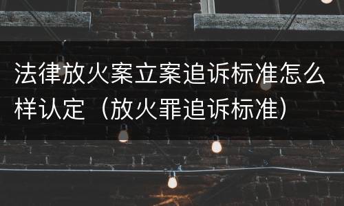 法律放火案立案追诉标准怎么样认定（放火罪追诉标准）