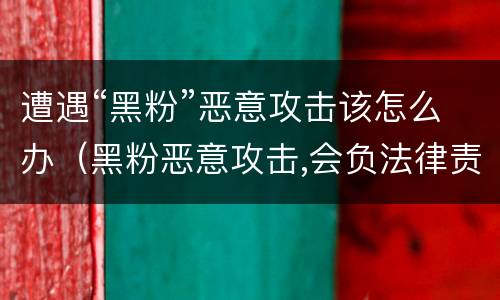 遭遇“黑粉”恶意攻击该怎么办（黑粉恶意攻击,会负法律责任吗）