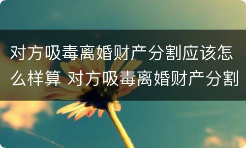 对方吸毒离婚财产分割应该怎么样算 对方吸毒离婚财产分割应该怎么样算呢