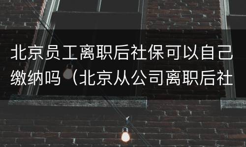 北京员工离职后社保可以自己缴纳吗（北京从公司离职后社保怎么继续交）
