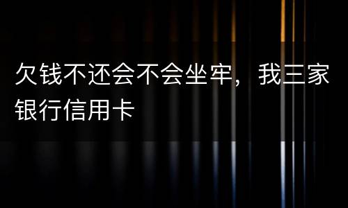 欠钱不还会不会坐牢，我三家银行信用卡