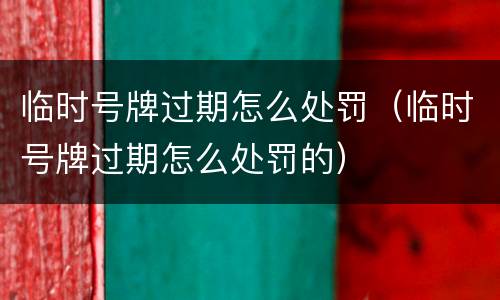 临时号牌过期怎么处罚（临时号牌过期怎么处罚的）