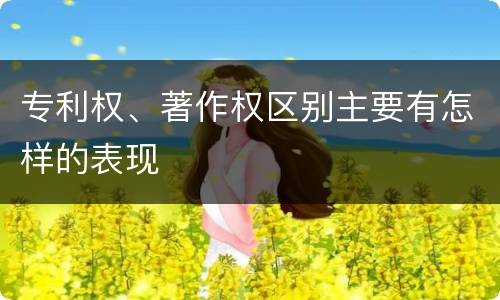专利权、著作权区别主要有怎样的表现