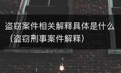 盗窃案件相关解释具体是什么（盗窃刑事案件解释）
