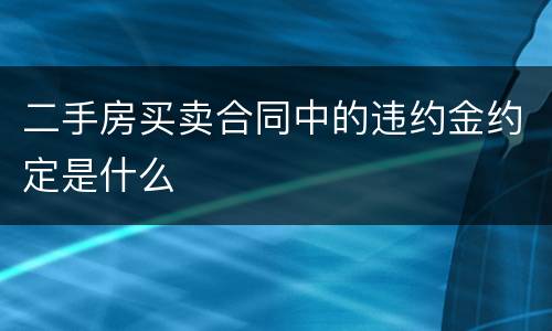 二手房买卖合同中的违约金约定是什么