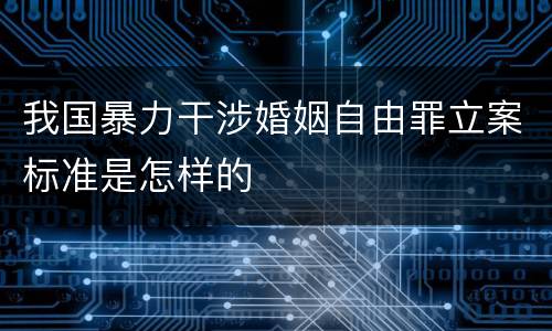 我国暴力干涉婚姻自由罪立案标准是怎样的