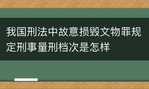 我国刑法中故意损毁文物罪规定刑事量刑档次是怎样