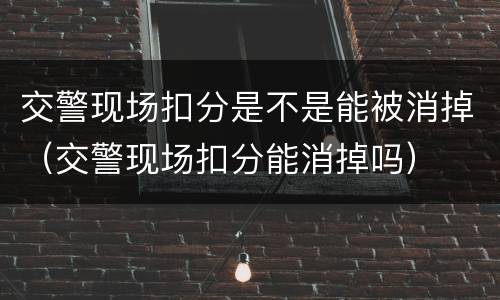 交警现场扣分是不是能被消掉（交警现场扣分能消掉吗）