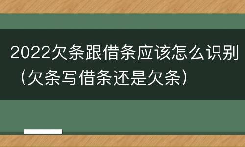 2022欠条跟借条应该怎么识别（欠条写借条还是欠条）