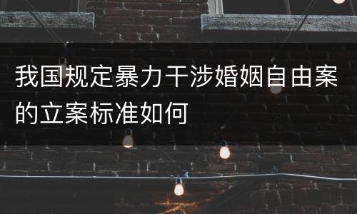 我国规定暴力干涉婚姻自由案的立案标准如何
