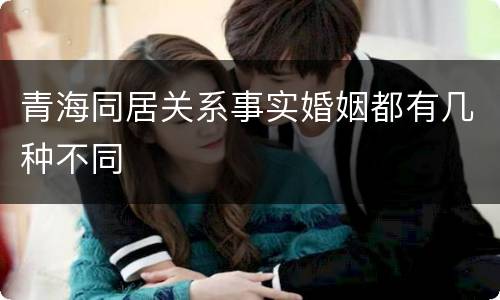 青海同居关系事实婚姻都有几种不同