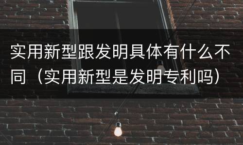 实用新型跟发明具体有什么不同（实用新型是发明专利吗）