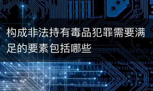 构成非法持有毒品犯罪需要满足的要素包括哪些