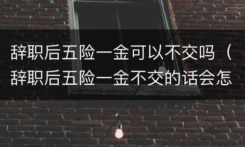 辞职后五险一金可以不交吗（辞职后五险一金不交的话会怎样）