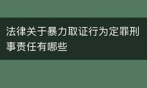 法律关于暴力取证行为定罪刑事责任有哪些