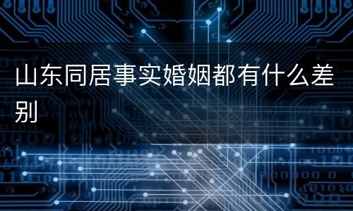 山东同居事实婚姻都有什么差别