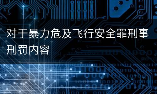 对于暴力危及飞行安全罪刑事刑罚内容