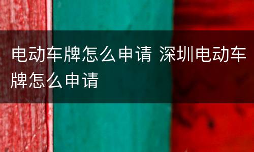 电动车牌怎么申请 深圳电动车牌怎么申请