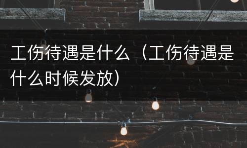 工伤待遇是什么（工伤待遇是什么时候发放）
