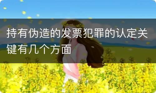 持有伪造的发票犯罪的认定关键有几个方面