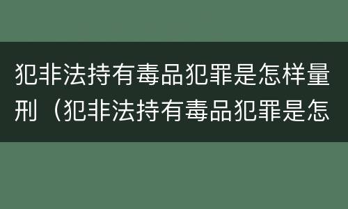 犯非法持有毒品犯罪是怎样量刑（犯非法持有毒品犯罪是怎样量刑的）