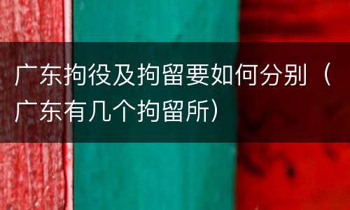 广东拘役及拘留要如何分别（广东有几个拘留所）