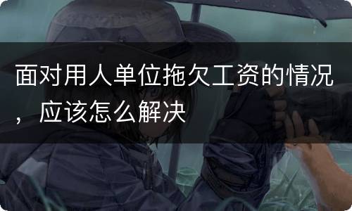 面对用人单位拖欠工资的情况，应该怎么解决