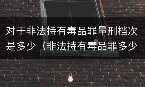 对于非法持有毒品罪量刑档次是多少（非法持有毒品罪多少克构成持有毒品罪）