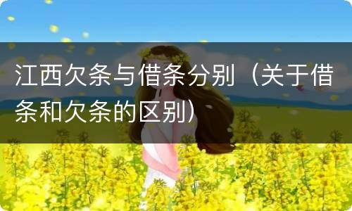 江西欠条与借条分别（关于借条和欠条的区别）