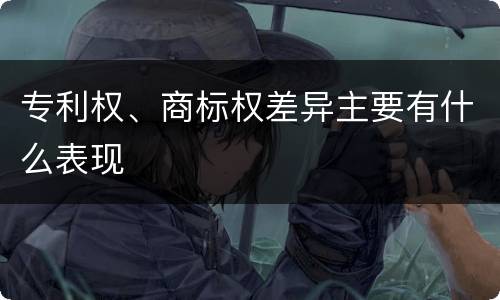 专利权、商标权差异主要有什么表现