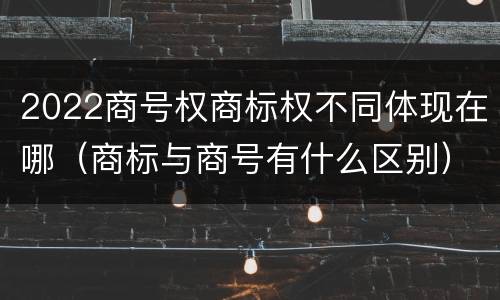 2022商号权商标权不同体现在哪（商标与商号有什么区别）