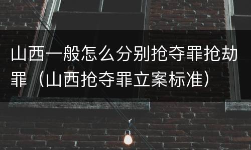 山西一般怎么分别抢夺罪抢劫罪（山西抢夺罪立案标准）