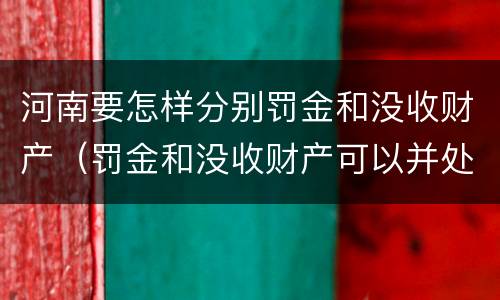 河南要怎样分别罚金和没收财产（罚金和没收财产可以并处吗）