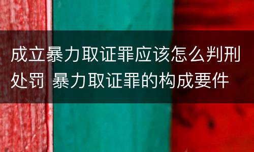成立暴力取证罪应该怎么判刑处罚 暴力取证罪的构成要件