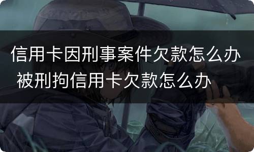 信用卡因刑事案件欠款怎么办 被刑拘信用卡欠款怎么办