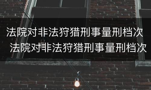 法院对非法狩猎刑事量刑档次 法院对非法狩猎刑事量刑档次要求