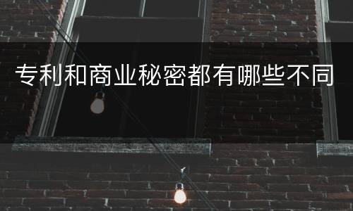专利和商业秘密都有哪些不同