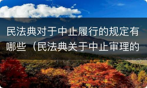 民法典对于中止履行的规定有哪些（民法典关于中止审理的规定）