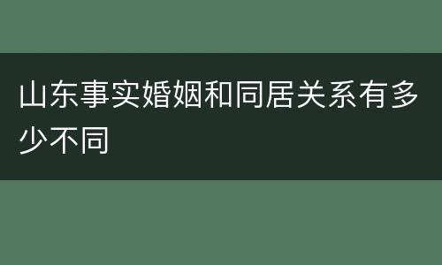 山东事实婚姻和同居关系有多少不同