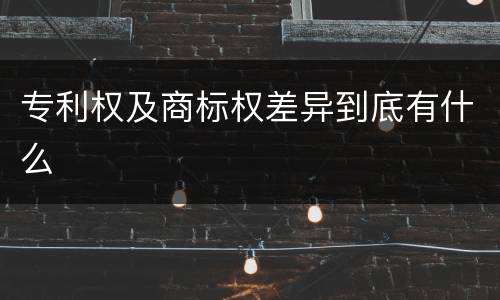 专利权及商标权差异到底有什么