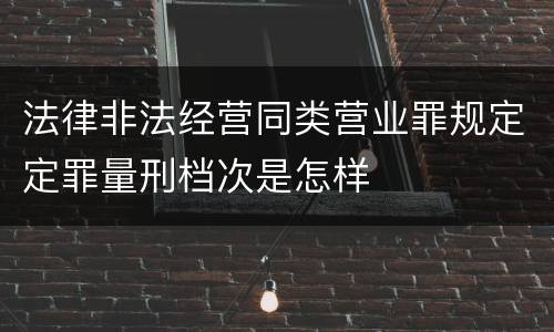 法律非法经营同类营业罪规定定罪量刑档次是怎样