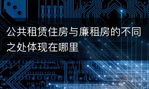 公共租赁住房与廉租房的不同之处体现在哪里