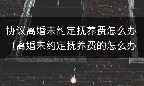 协议离婚未约定抚养费怎么办（离婚未约定抚养费的怎么办）