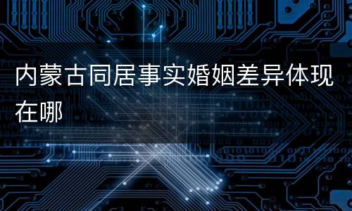 内蒙古同居事实婚姻差异体现在哪