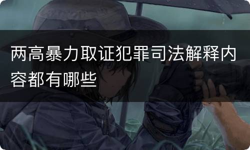 两高暴力取证犯罪司法解释内容都有哪些
